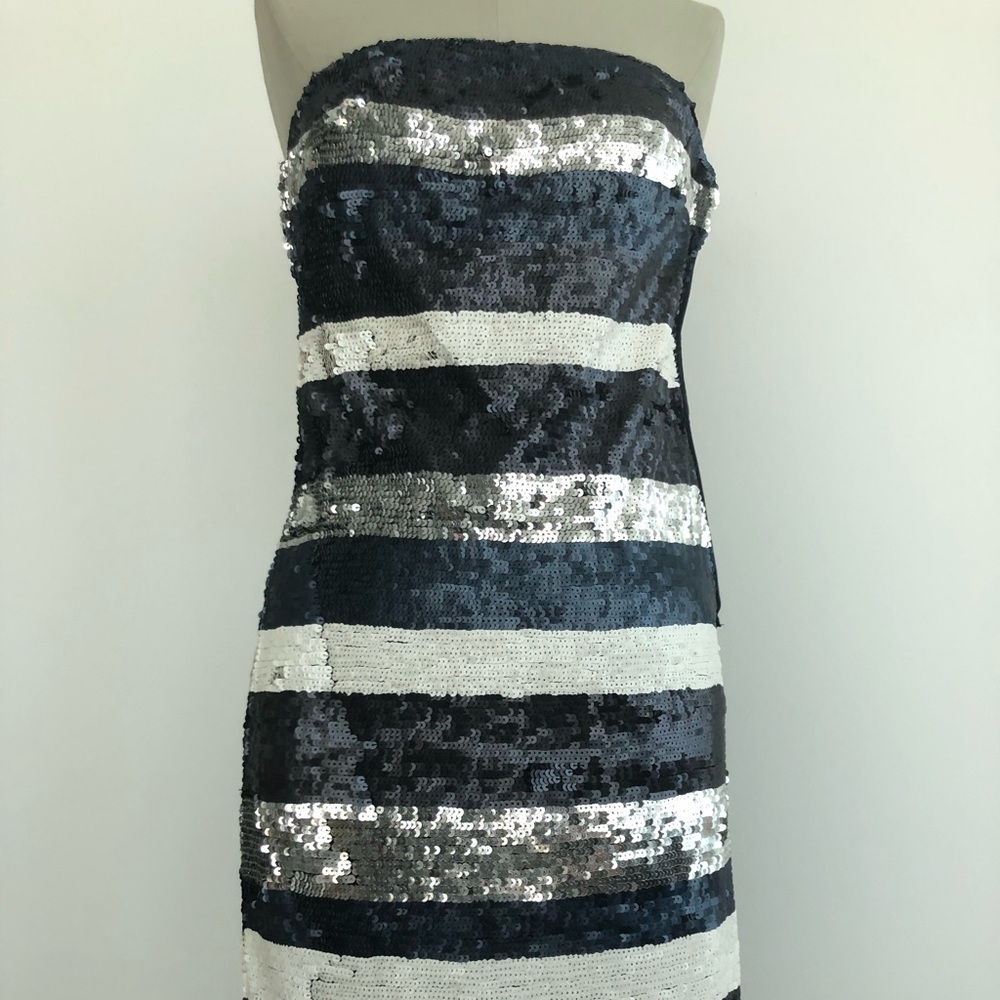 Mango sequins strapless dress